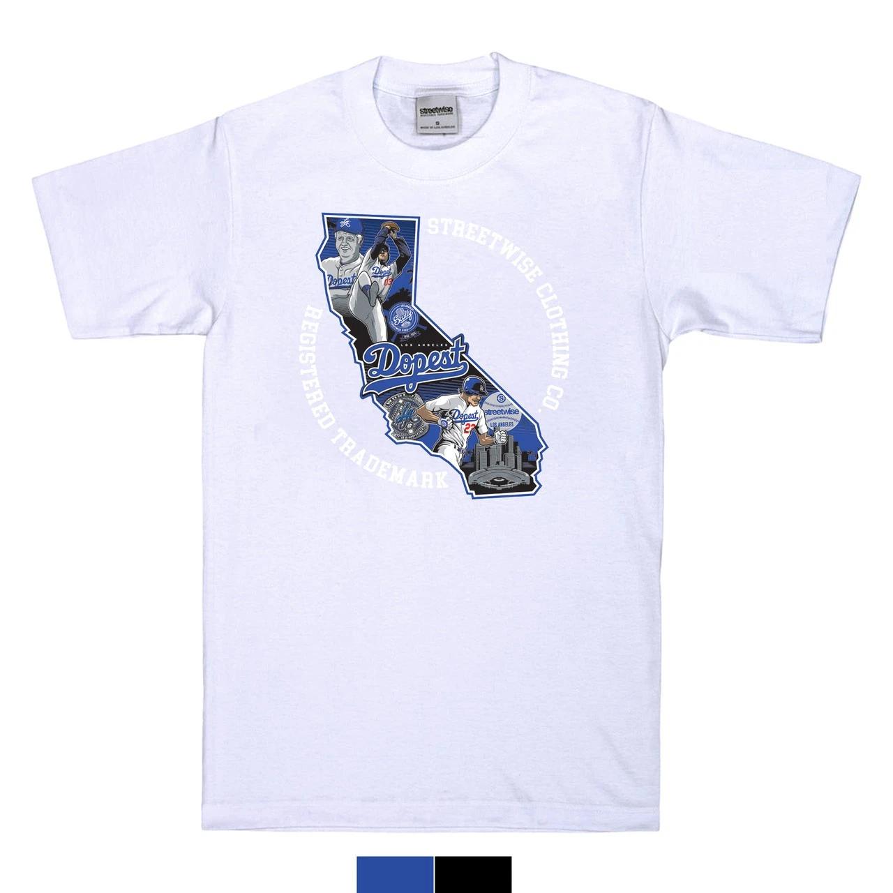 Streetwise Clothing Dopest Cali 100% Cotton T-shirt Mens Tees Top - Los Angeles Cali Streetwear 4XL