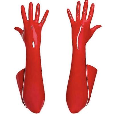 Mode Natklub Fest Stangdans Kunstlæder Lange Handsker Kvinder Gotisk Punk Fuld Finger Latex Handsker Cosplay Kostumer - DSW