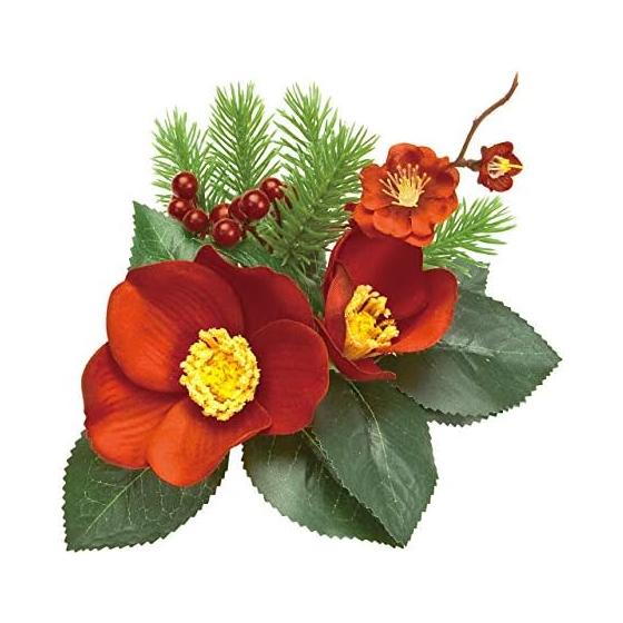Токиодо Искусственный Цветок MAGIQ Flower Венок из Камелии Красный Цветок Диаметр 5,5~9 x 20 см FJ004370-003