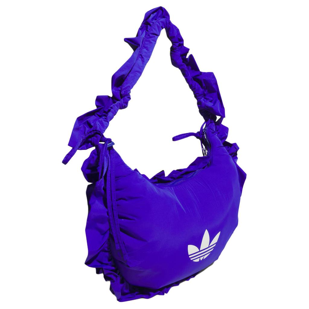 adidas Originals Ruffle Double Layer Ruffle Design Recycled Nylon Tote Bag Large Women Tote Bag Bright-Blue IA8914