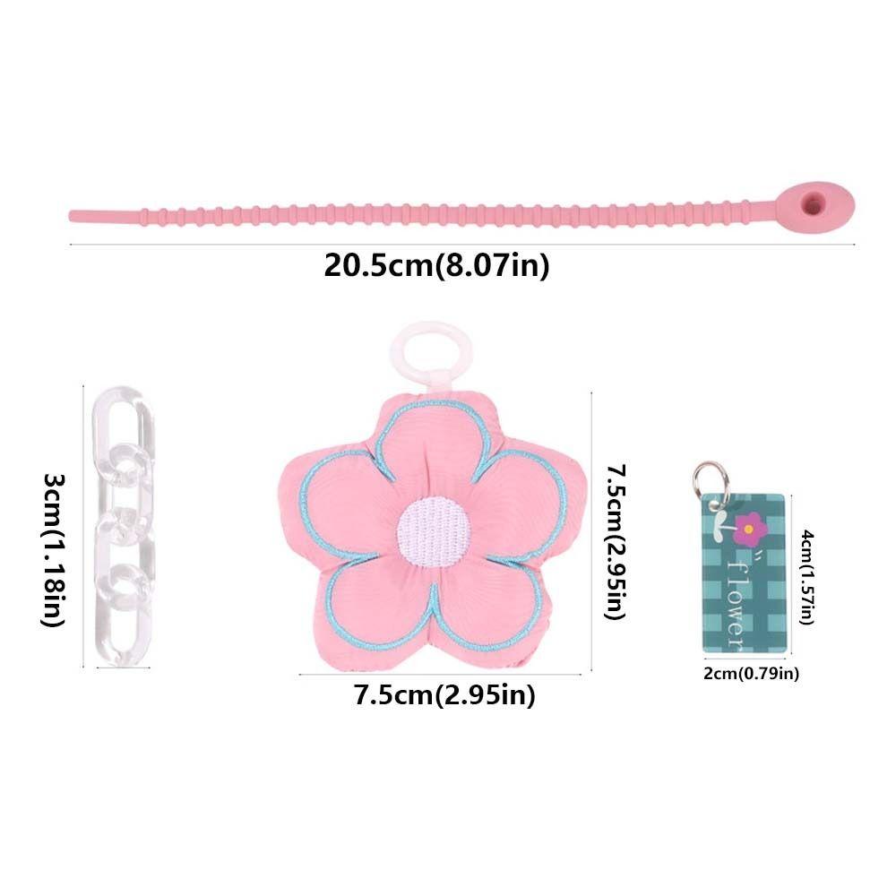 Cloth Fresh Backpack Decoration Acrylic Chain Floral Lanyard Portable Flower Bag Pendant  Gift