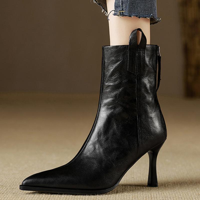 Design Spitzschuh Damen Stiefeletten Herbst Winter Dünne Absätze Schuhe Mode Kurze Stiefeletten De Mujer