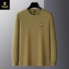 Python Dragon 2026 Autumn/Winter Men's Embroidered Waffle Round Neck Sweatshirt - Heavyweight Pullover for Middle-aged and Young