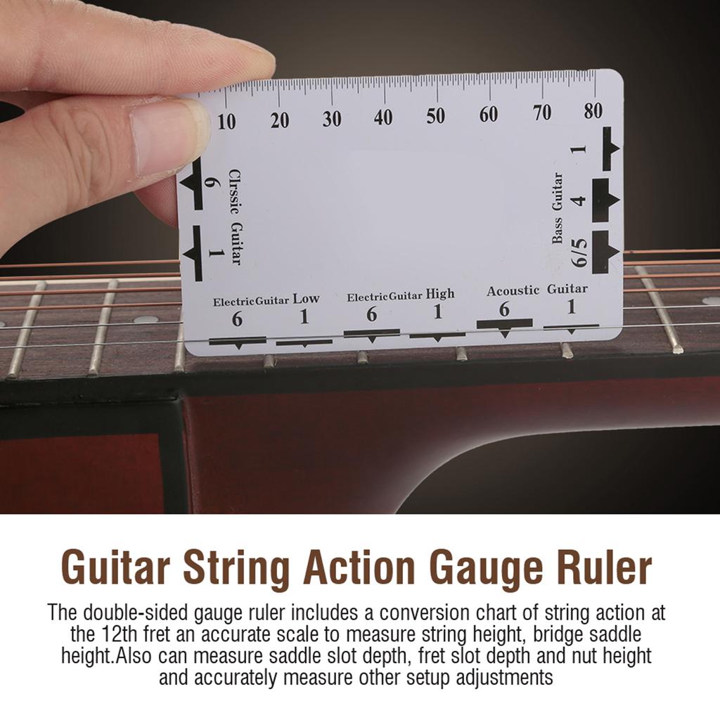 2Pcs String Action Gauge Ruler Measuring Tools for Guitar Bass Instrument Accessories