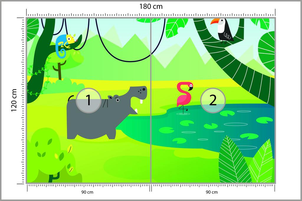 Photomural At The Watering Hole Iq-1360 Self-Adhesive Mural 180x120