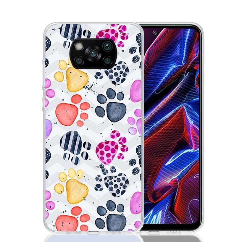

Dog Footprint Paw Cute Case Phone Cover for Xiaomi Poco X3 Nfc X5 X6 X7 X4 Gt F7 Ultra F6 F5 Pro F4 F3 M5S M5 M4 M3 5G Trend Fun Xiaomi Poco X7