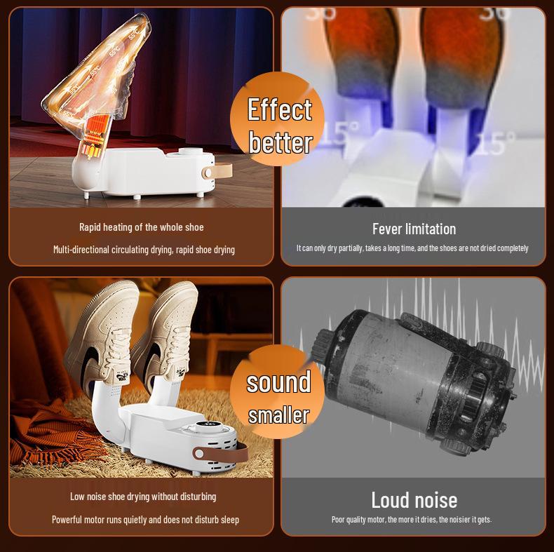 Foldable Quick-Dry Shoe Dryer with Timer