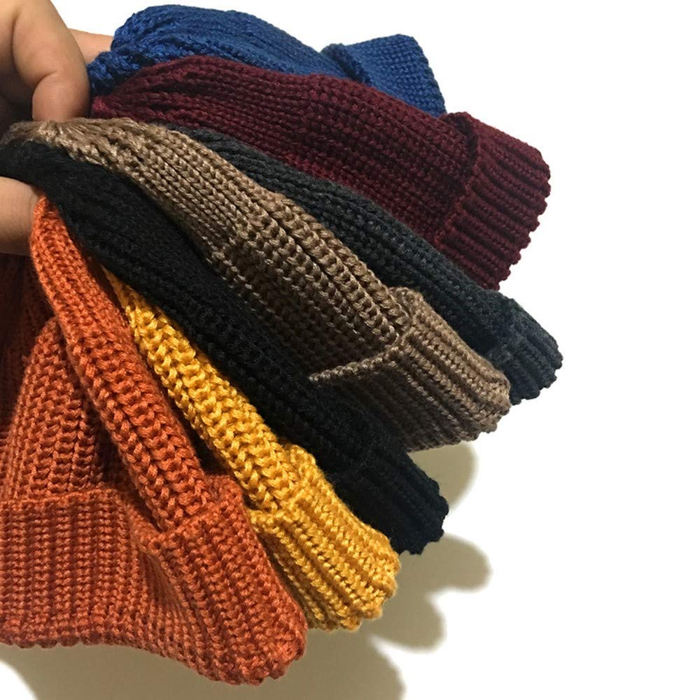 Croogo Knit Solid Capuccio Short Striped Knit Cool Islamic Shallow Fit Men's Beanie, Color, Simple, Oversized, Lid, Spring, Autumn, Winter, Cap, Cap,