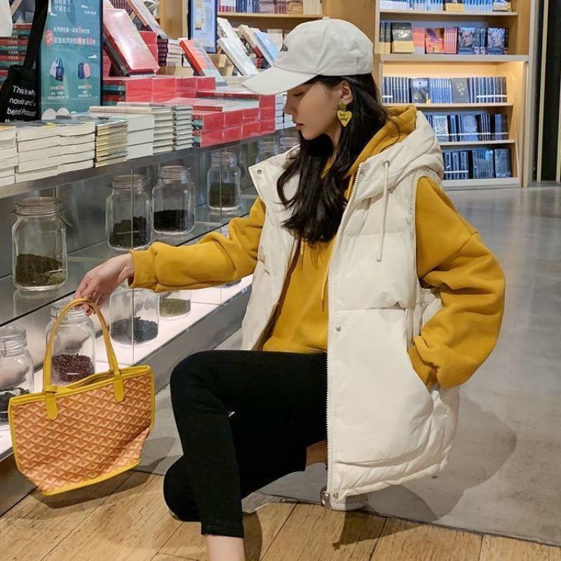 Vest Women Hooded Cotton Vest Jacket