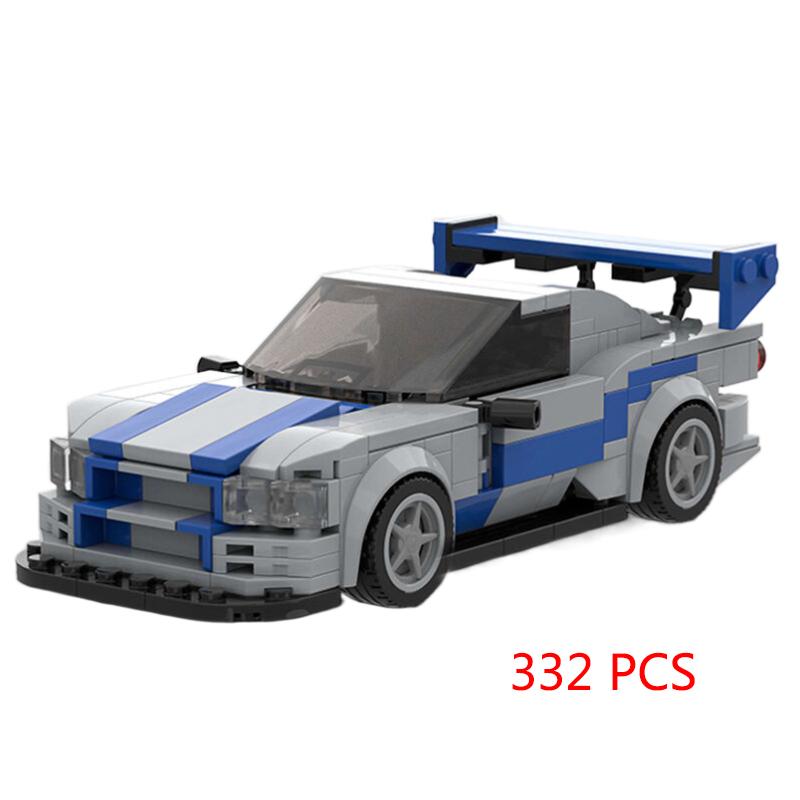 MOC Pickup Car Model Building Blocks GT RS6 Super Race Speed Racing Sports Police Vehicle Technical Racing Brick Christmas Gif