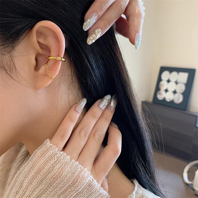 Edelstahl Punk Ohrklemme Lange Quastenkettenohrringe für Damen Ohr Manschette Ohne Piercing Ohrring Ohrlinie Mode Geschenk