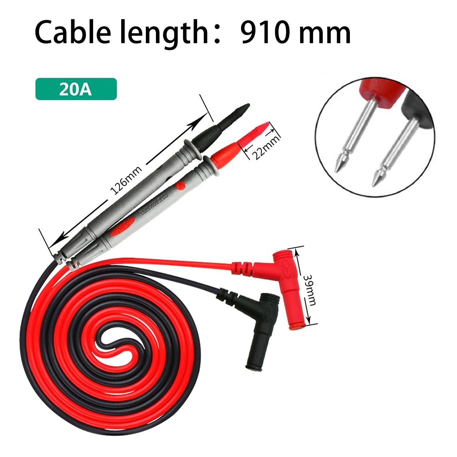 

Red and Black Silicone Insulated Probe Test Leads for Multimeter Measurements Silver