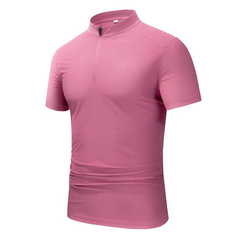2026 Half-Zip Quick-Dry Polo: Lightweight, Breathable Short Sleeve Sport T-Shirt for Casual Fitness & Running