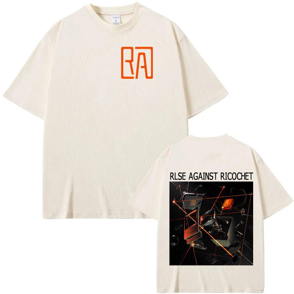 Rise Against Ricochet T Shirt Short SleeveHarajuku Cotton Teeshirt Graphic Printing Vintage Tshirt Moletom HipHop Punk Clothing