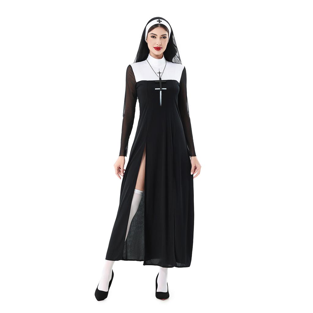 Adult costume cosplay sexy cross nun costume carnival cosplay costume