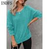 Damenmode, lässig, einfarbig, bedruckt, Frühling und Herbst, langärmelig, O-Ausschnitt, Pullover und lange Ärmel
