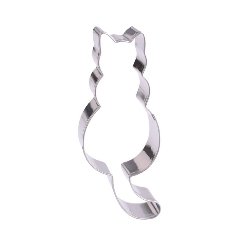 Stainless Steel Cat Cookie Cutter Set, 9-Piece DIY Embossed Baking Molds.