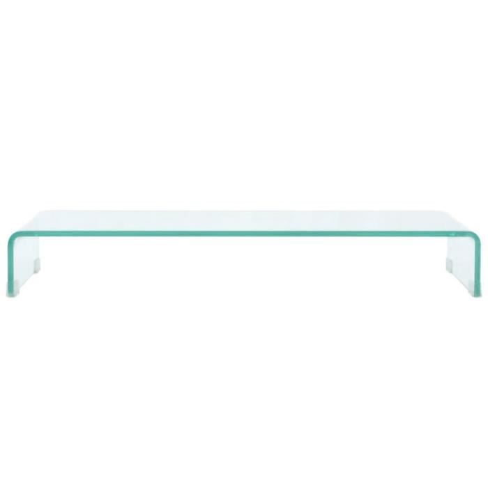 VidaXL Meuble TV / pour moniteur 90 x 30 x 13 cm Verre Transparent