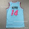 Maglia da Basket Miami Heat Uomo Donna Cotone Cucita Uniforme Squadra NBA Butler Wade Herro City Edition