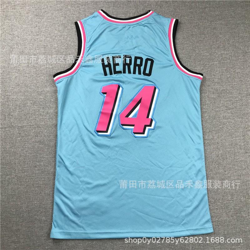 Maglia da Basket Miami Heat Uomo Donna Cotone Cucita Uniforme Squadra NBA Butler Wade Herro City Edition