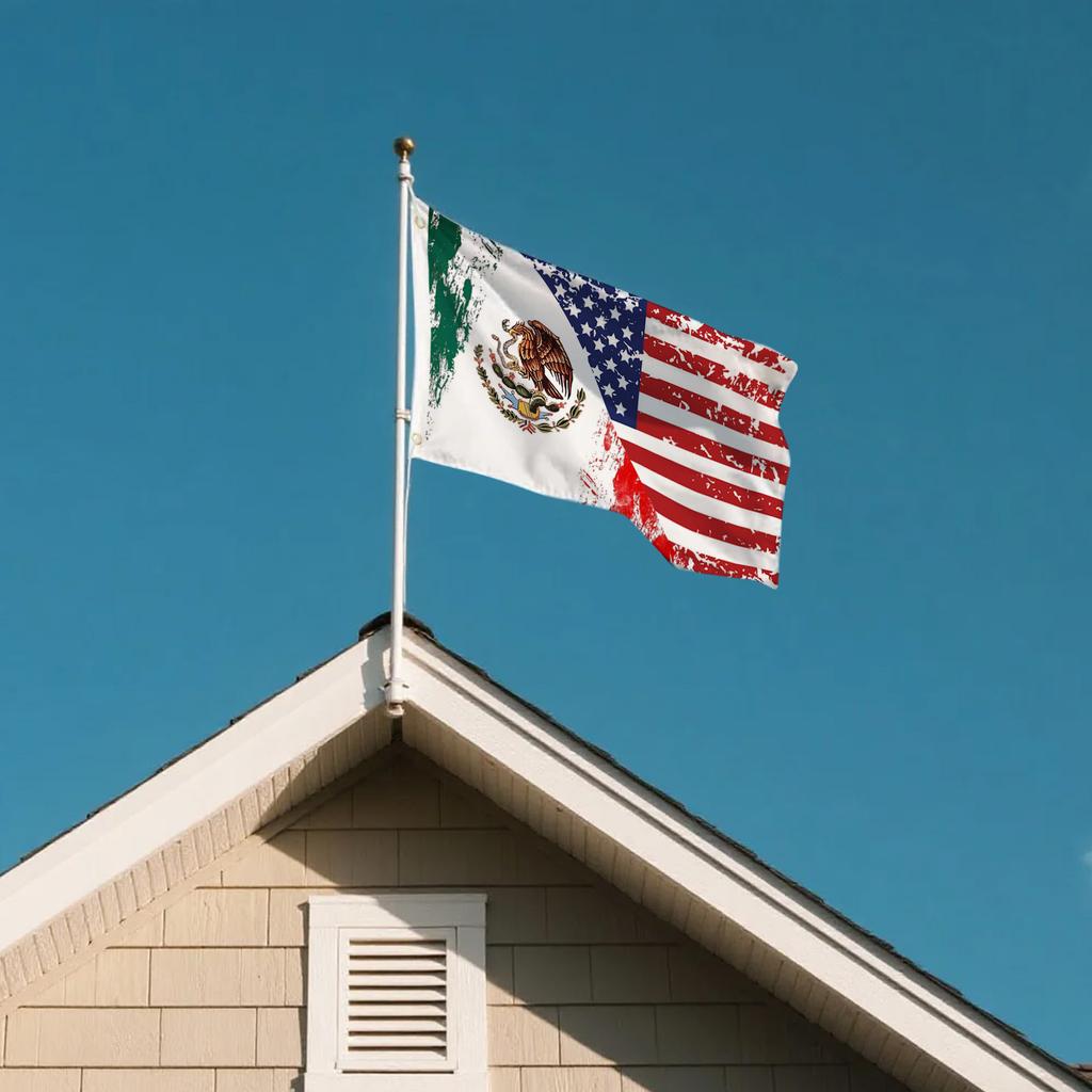3x5 Feet America Mexico Friendship Flag - Color And Fade Proof - Canvas Header And Double Stitched - Friendship Forever US MX Flag With Brass Grommets