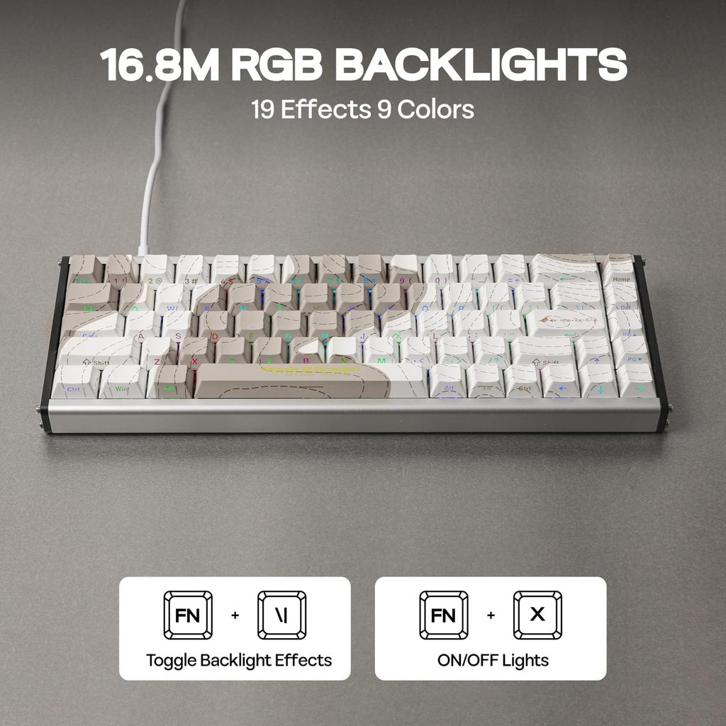 MechLands AJAZZ ALUX68 HE Aluminum Gaming Keyboard with Rapid Trigger Magnetic Switch Wired Hall Effect Keyboard 8K Polling Rate Latency RGB Backlight