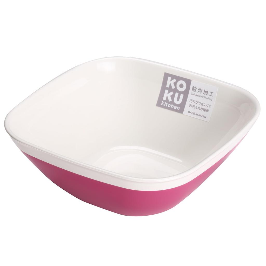 KOKUBO KOKU Small Bowl, Magenta Pink, Square, Made in Japan, Dishwasher Safe, Heat-Resistant, Microwave Safe, Lightweight, Shatterproof, Stylish,