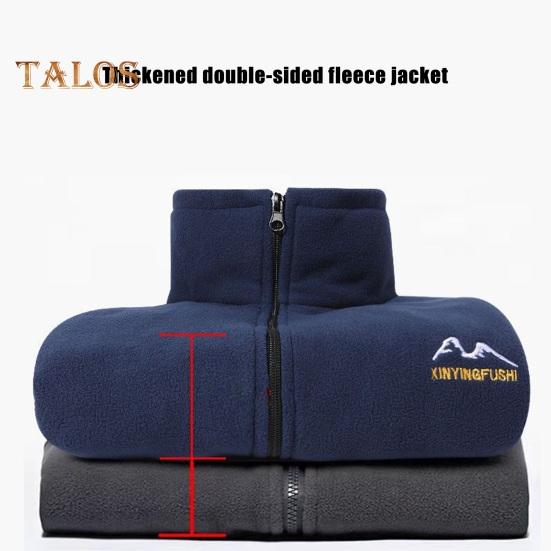 Herrenjacke Stehkragen Langarm Einfarbig Verdickter Mantel mit Taschen Herbst Winter Lässige Reißverschluss Oberbekleidung