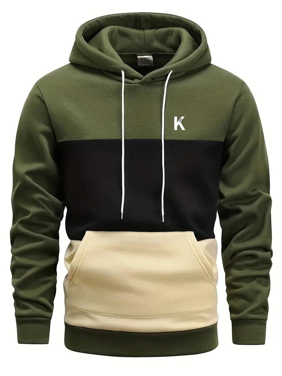 

Men s Colorblocked Hooded Sweatshirt with 3D Digital Print for Spring/Summer Autumn/Winter Casual Daily Sporty Style L