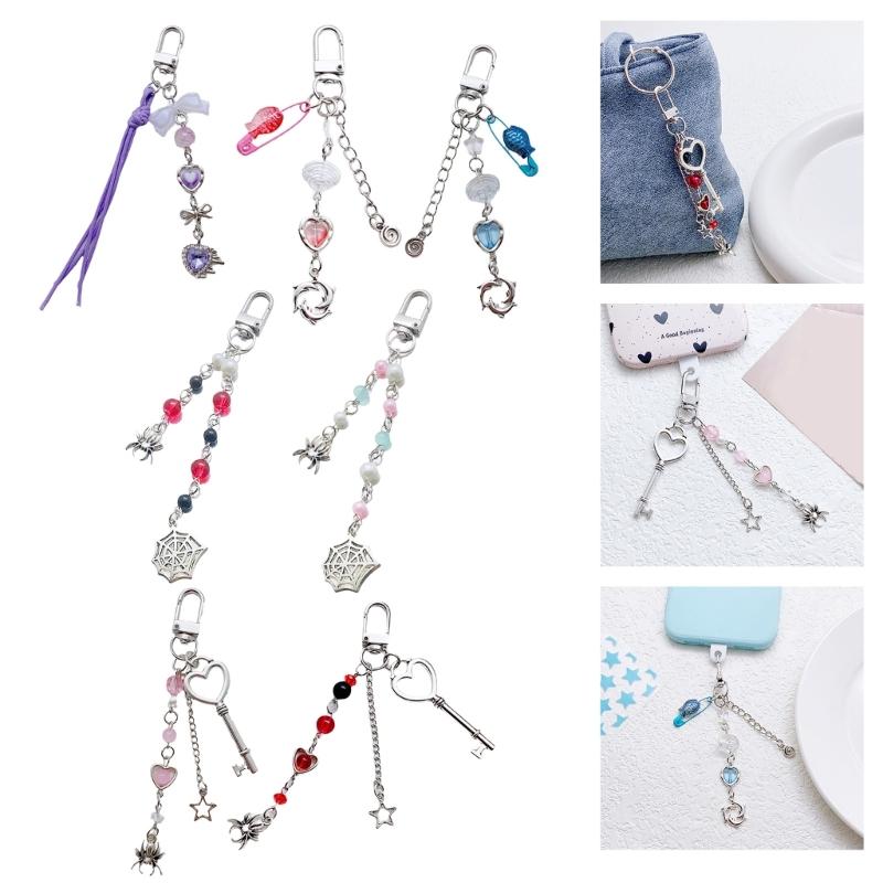 Modischer Perlen-Schlüsselanhänger-Charm mit Acryl-Anhänger Taschen-Schlüsselanhänger Schlüsselring Elegantes Damenmode-Accessoire