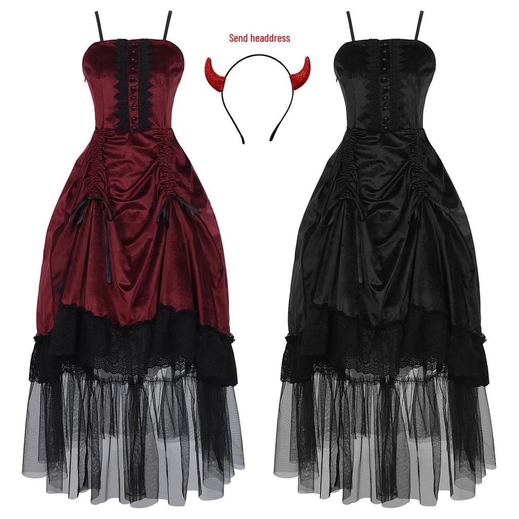 Halloween Gothic Witch & Vampire Costume for Adults