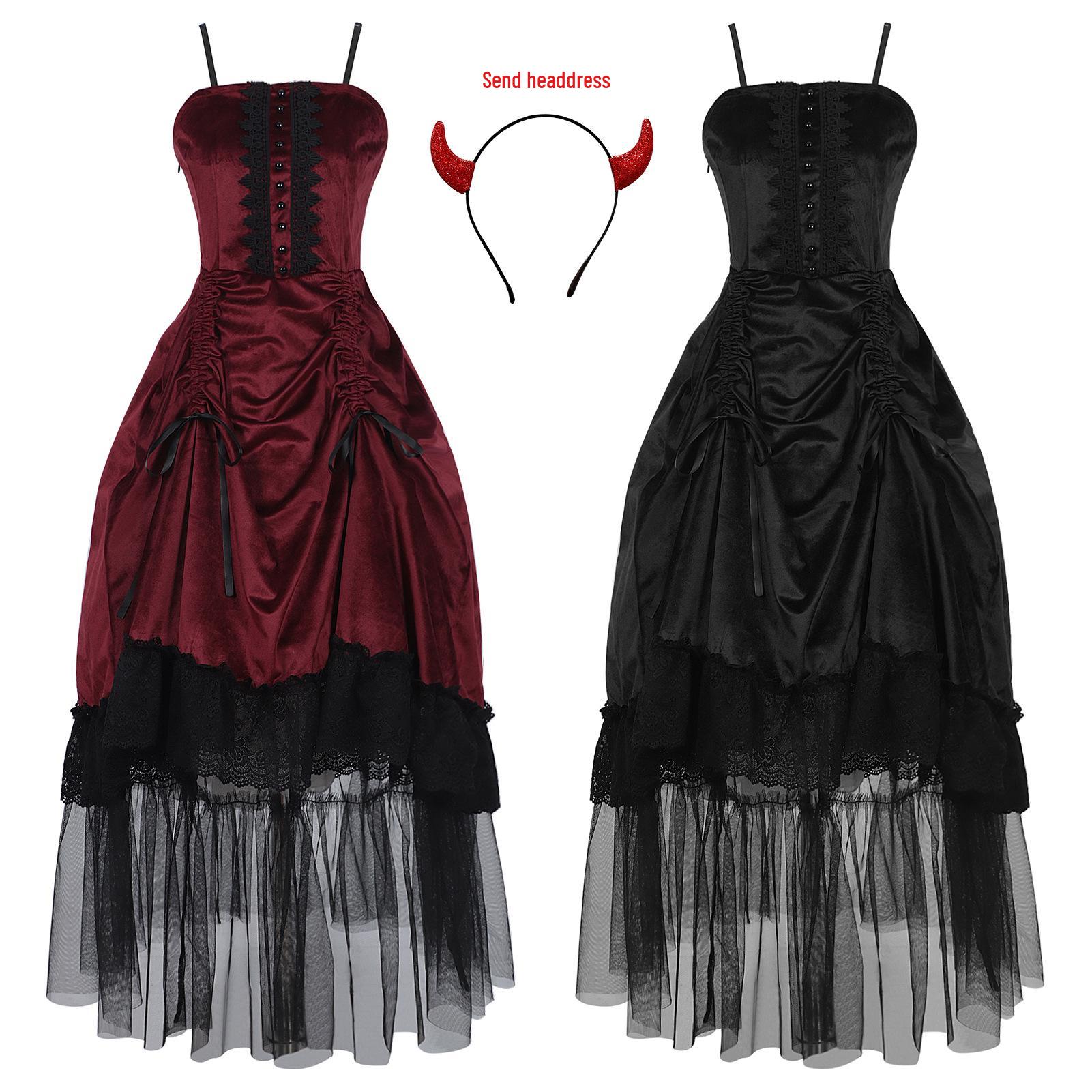 

Halloween Gothic Witch & Vampire Costume for Adults Medium