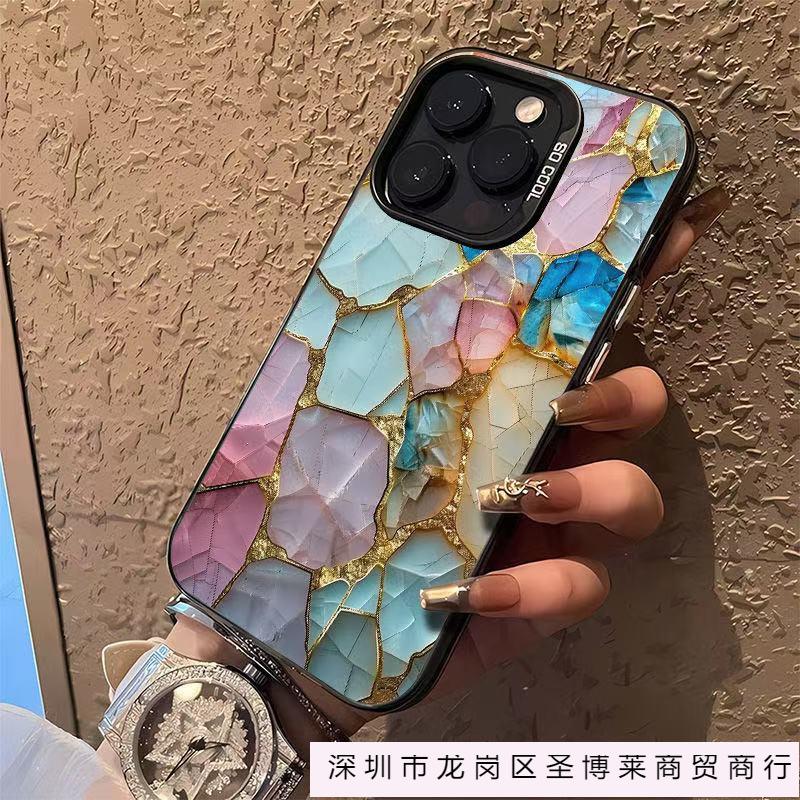 The New Colored Silver Color Stone Is Suitable for Iphone16 Mobile Phone Case Apple 15promax/14 European and American 13pro12 Personality