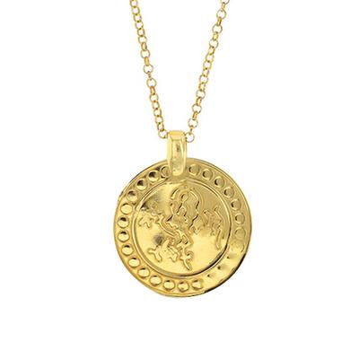 [R5479] - Artisan Silver Necklace 'Cléopatra' Gilded - 23 Mm