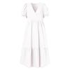 Women's Casual Loose Short Sling Type Sleeve V-Neck Swing Dress Sundress