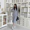 New ArriVals Open Run V Neck Slim Fit Women Long sleeVe Sweater Dress