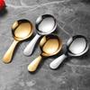 304 Stainless Steel Mini Spoon: Small Children's Ice Cream, Dessert, Short Handle Tea Spoon with Square and Pointed Heads.