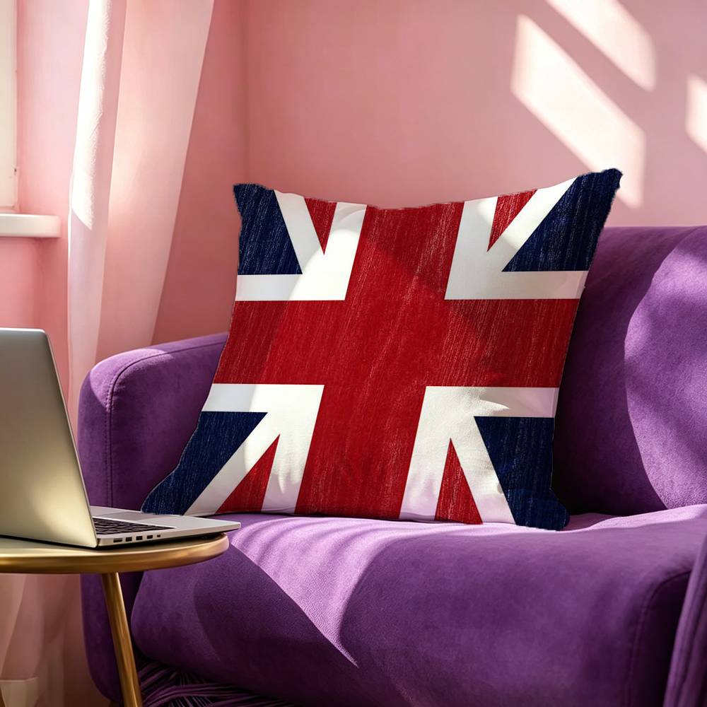 British National Flag Culture Pillow Case Square DoubleSided Sofa Cushion Cover Bedroom Bedside Pillow