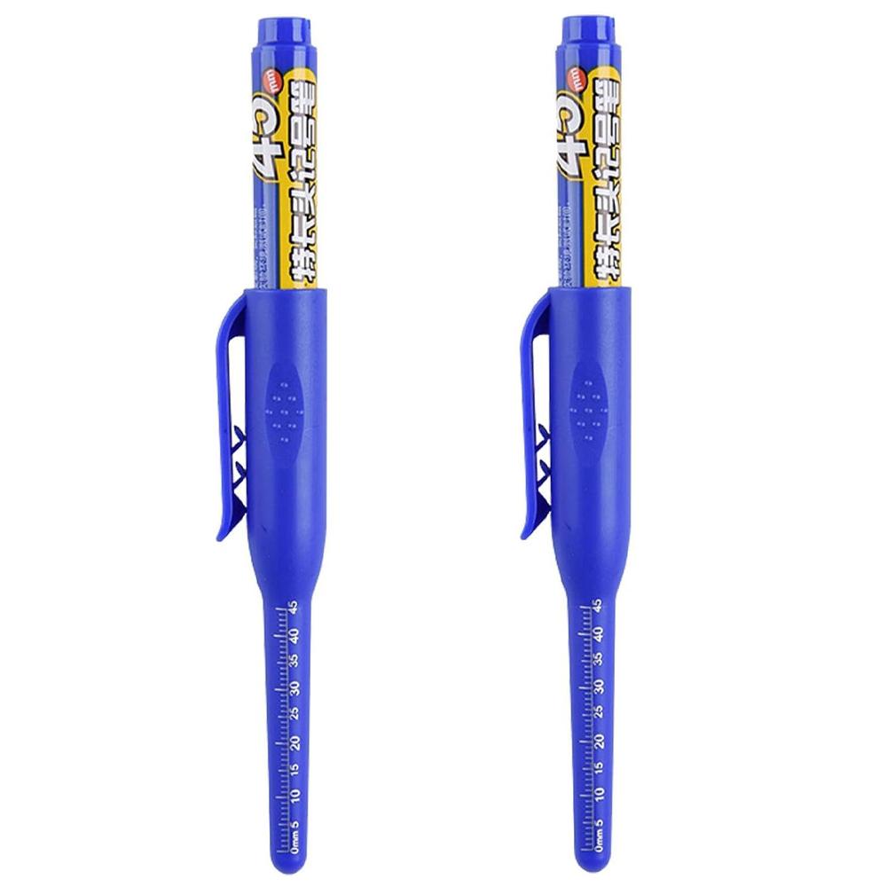 2-8Pcs 45mm Waterproof Long Head Nib Deep Hole Markers Pen Tile Carpenter Pen Multi-purpose for Woodworking Black/Blue/Red Ink