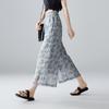 SOFSIL 2026 Summer Printed Wide-Leg Cropped Casual Pants