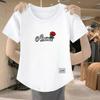 Women's Casual Short-Sleeve T-Shirt: Summer, Loose Fit, Round Neck, Letter Print, Slimming Design.