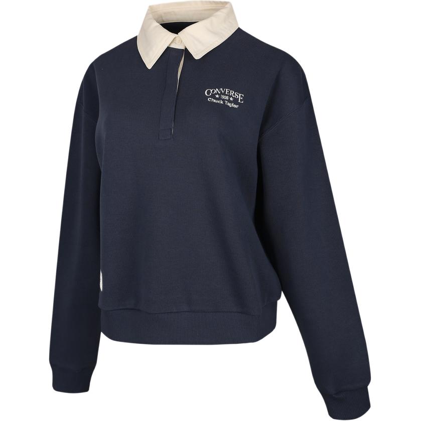 Converse Sweatshirts Women s Blue Lapel Moderate Regular WCJ099-BFK XL