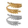 Adjustable Open Leaf Ring Natural Decorative Ring Nature Style Stainless Steel Inspired Jewelry for Women Girls