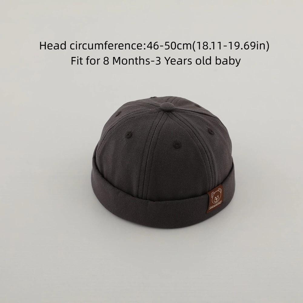 Einfarbige Baby-Sonnenkappe Baumwolle Bär Melone Niedrige Kinderkappe Ohne Schirm Jungen Mädchen