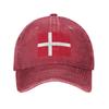 Custom Punk Unisex Cotton Flag Of Denmark Baseball Cap Adult Adjustable Dad Hat Unisex Women Sports