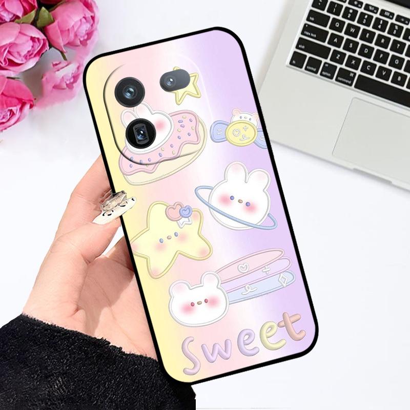 Case For iQOO 12 Pro 5G Cute Cartoon Fashion Shockproof Soft Silicone TPU Phone Bumper Cover For Vivo iQOO 12 Phone Fundas Bags