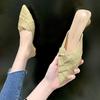 Summer New 2025 Women's Mules Shoes for Women Slippers Leather Slipper Designer Sandals Luxury Fashion Comfortable Low Heel Sexy