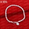 925 Sterling Silver 4mm Water Wave Chain Bracelet Fashionable Wedding Jewelry
