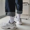 Unisex Black Terry Cotton Mid-Length Thick Warm Sports Socks for Autumn & Winter