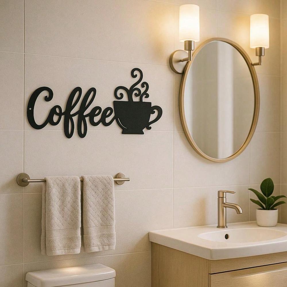 Vintage Metalen Koffie Wandkunst Bord Rustiek Gesmeed IJzer Hangend Decor Inspirerende Citaat Boerderij Keuken Woonkamer Bar Cafe Huiscadeau